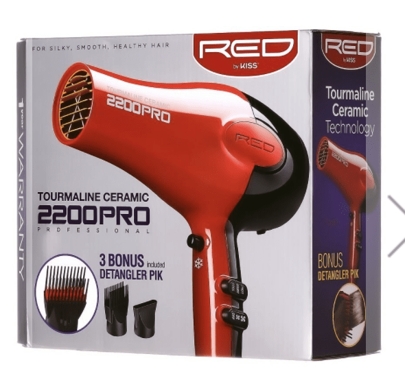 RED by Kiss 2200 Pro Tourmaline Ceramic Dryer #BD07N