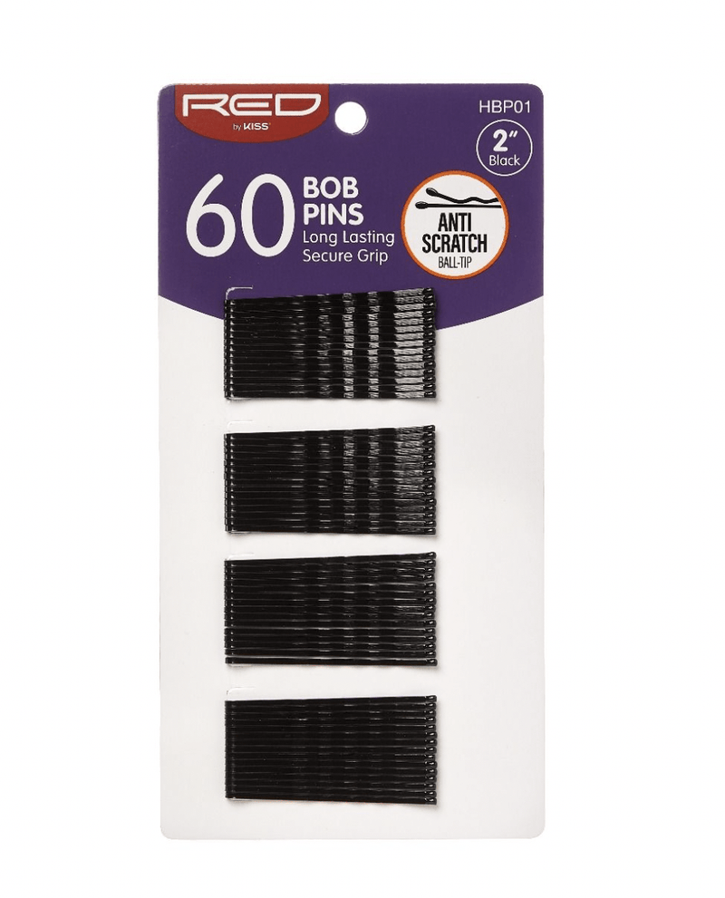 RED Bob Pins 2" 60CT Black