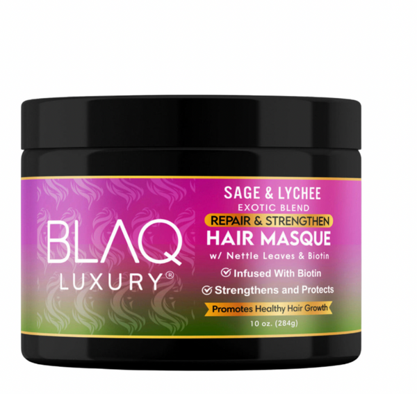 Blaq Sage & Lychee Repair and Strengthen Hair Masque 10 oz - BPolished Beauty Supply