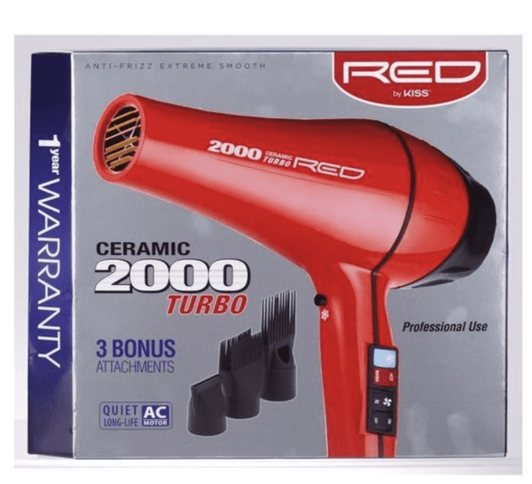 Red by Kiss 2500 Ceramic Turbo Dryer 3 Styling Attachments #BD03