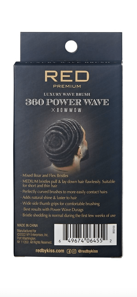 BOW WOW RED PREMIUM  360 Power Wave Palm Board Brush (Hard) #BR20