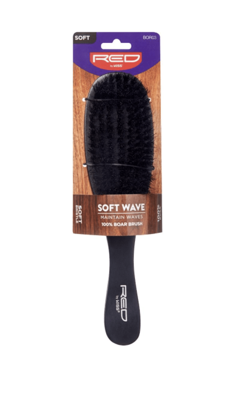 Red Professional Boar Soft Wave Brush #BOR03