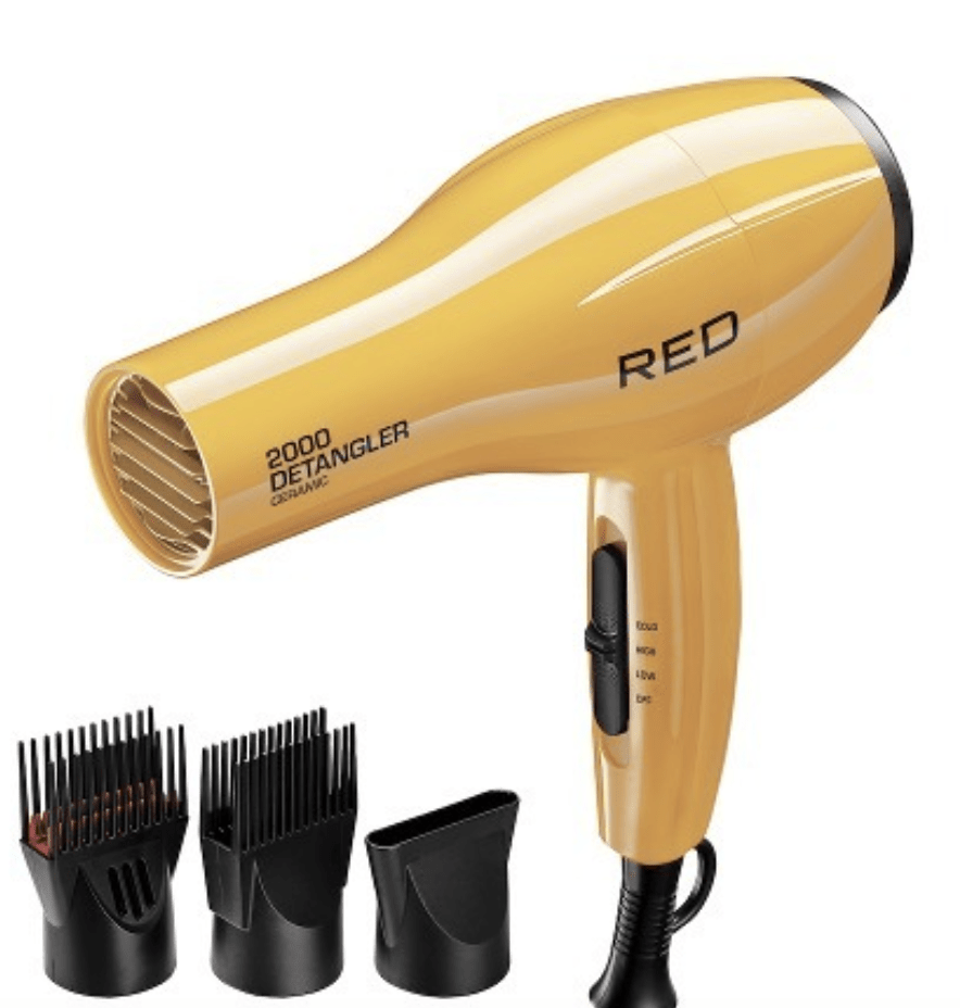 Red by Kiss 2000 Ceramic Detangler Dryer Yellow #BD13