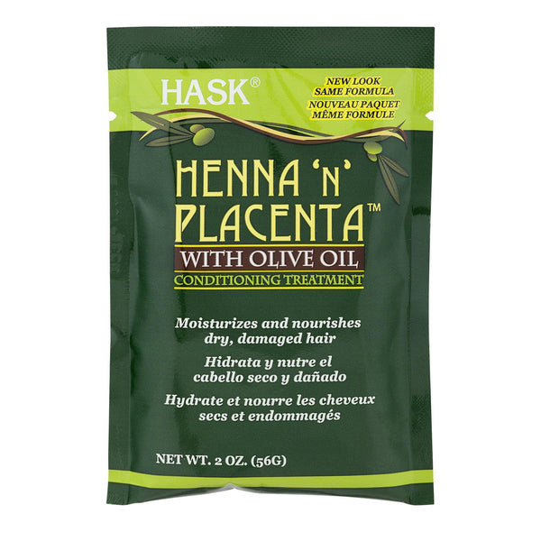 HASK Henna 'N' Placenta With Olive Oil Conditioning Treatment, 2 oz