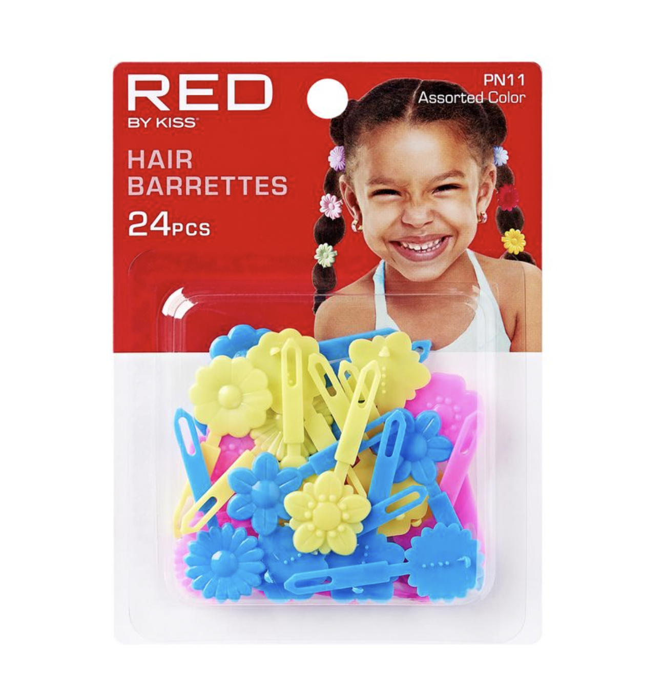 Red Kids Daisy Barrettes 24 pcs #PN11 - BPolished Beauty Supply
