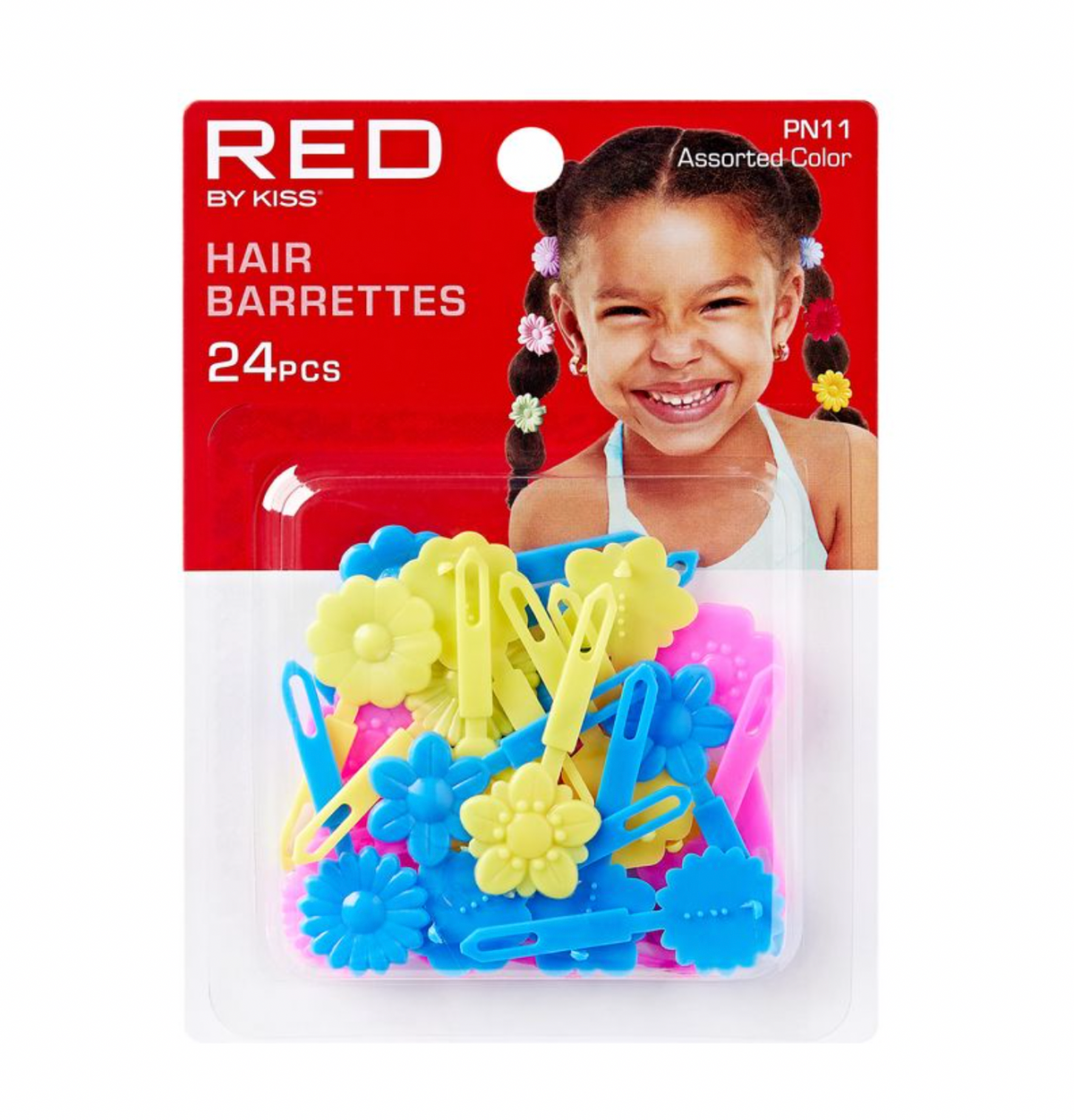 Red Kids Daisy Barrettes 24 pcs #PN11 - BPolished Beauty Supply