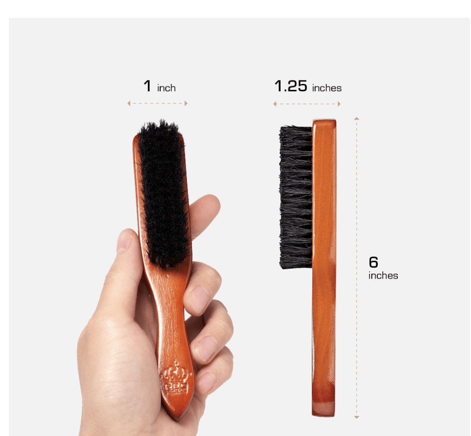 Red Premium Beard Brush Long Handle #BR202 -  Medium Soft