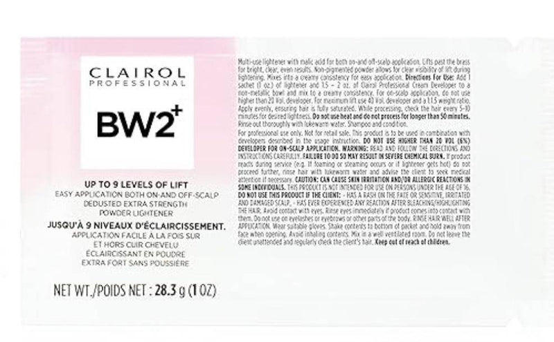 Clairol BW2 Plus Lightener  1 oz & 8 oz