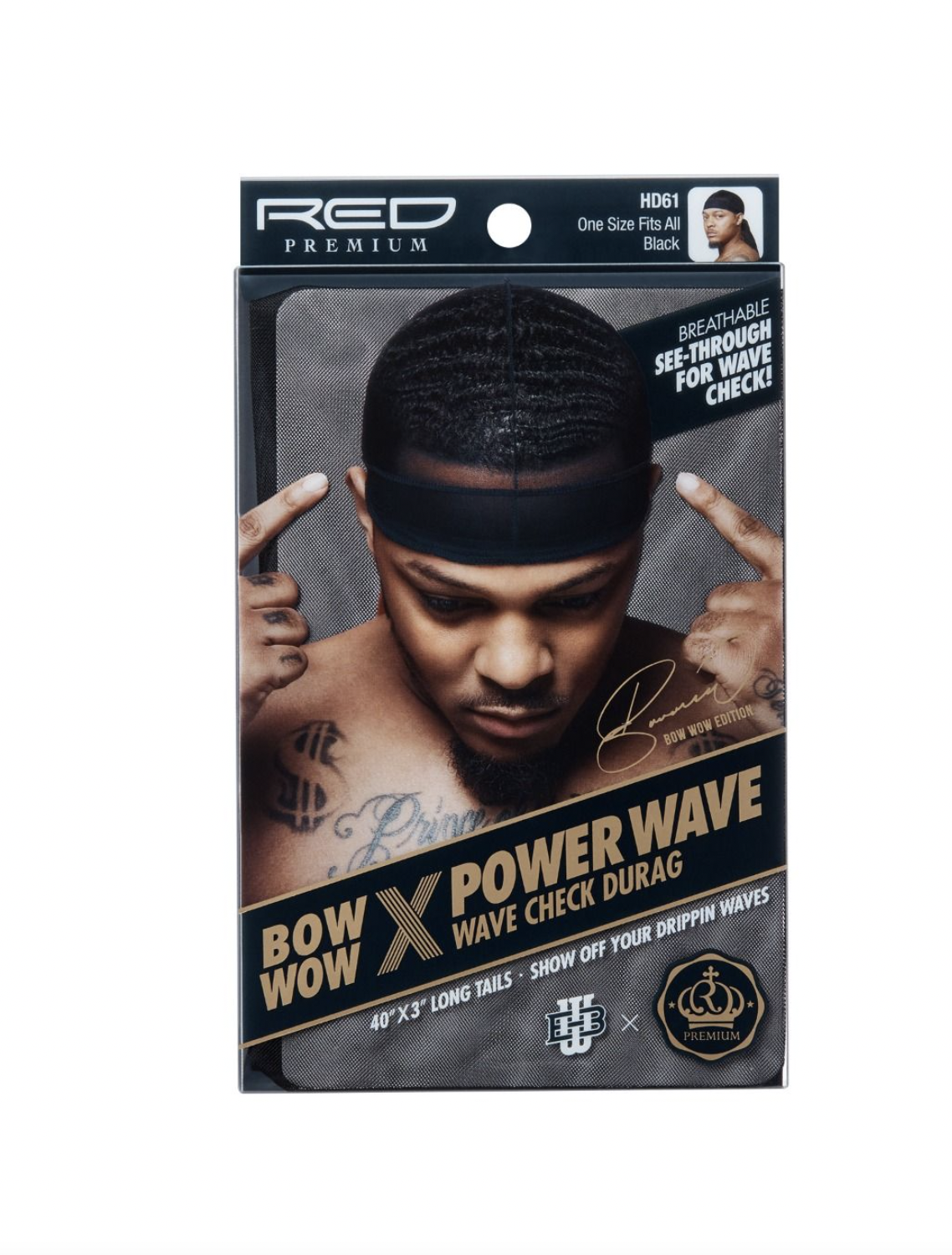 Red Premium Wave Check Durag Black #HD61 - BPolished Beauty Supply