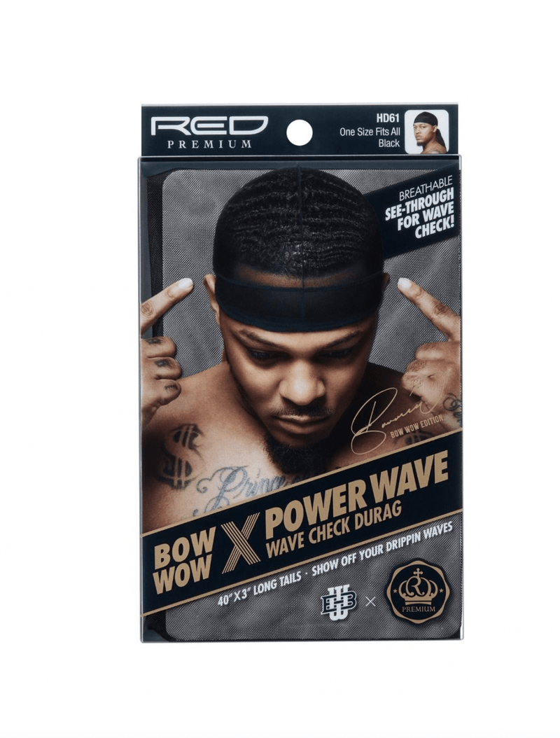 Red Premium Wave Check Durag Black