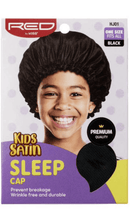 RED Kids Satin Sleep Cap Black