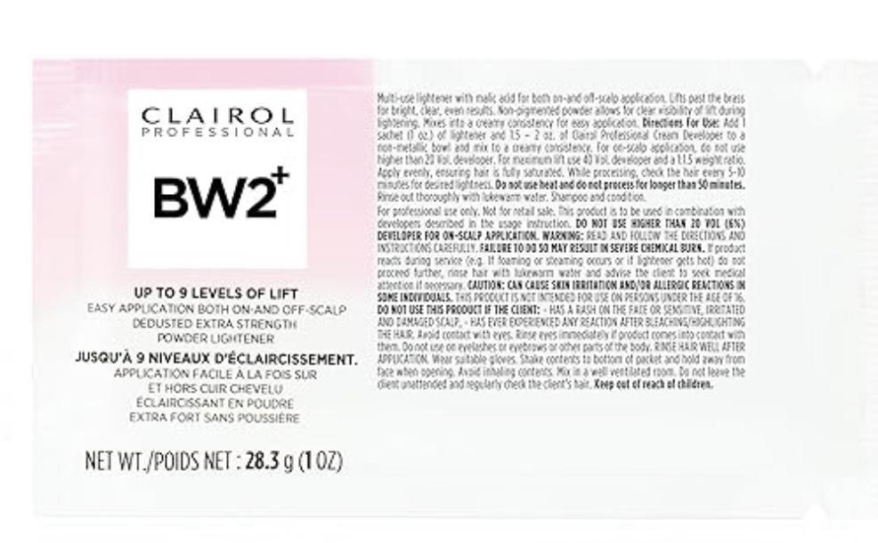 Clairol BW2 Plus Lightener  1 oz & 8 oz