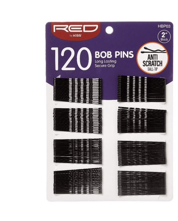 RED Bob Pins 2" 120 CT Black #HBP03