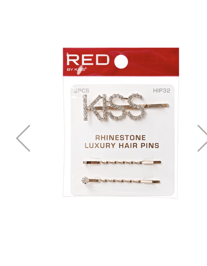 Red Rhinstone Letter Bob Pins 3 pcs #HIP32