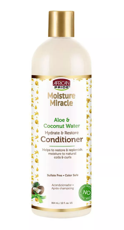 African Pride Moisture Miracle Aloe & Coconut Water Hydrate & Restore Hair Conditioner - 12 fl oz