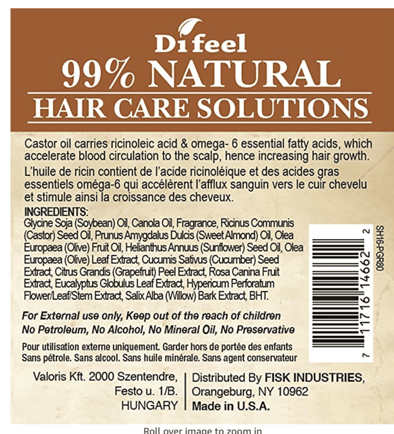 Difeel Premium Natural Hair Oil - Pro Growth 2.5 fl oz