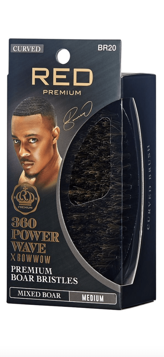 BOW WOW RED PREMIUM  360 Power Wave Palm Board Brush (Hard) #BR20