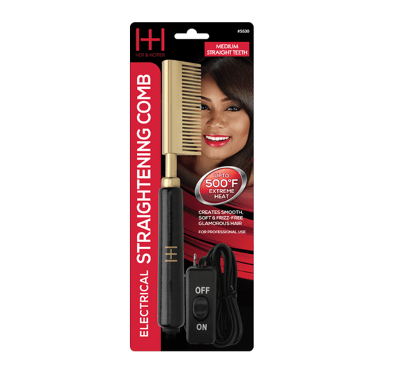 Annie Hot & Hotter Electrical Straightening Comb Medium Teeth Straight #5530