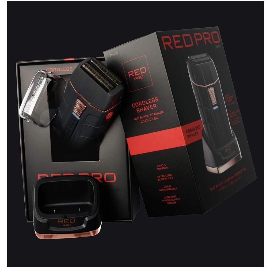 Red Professional Cordless Shaver - Matte Black #PSV02 - BPolished Beauty Supply