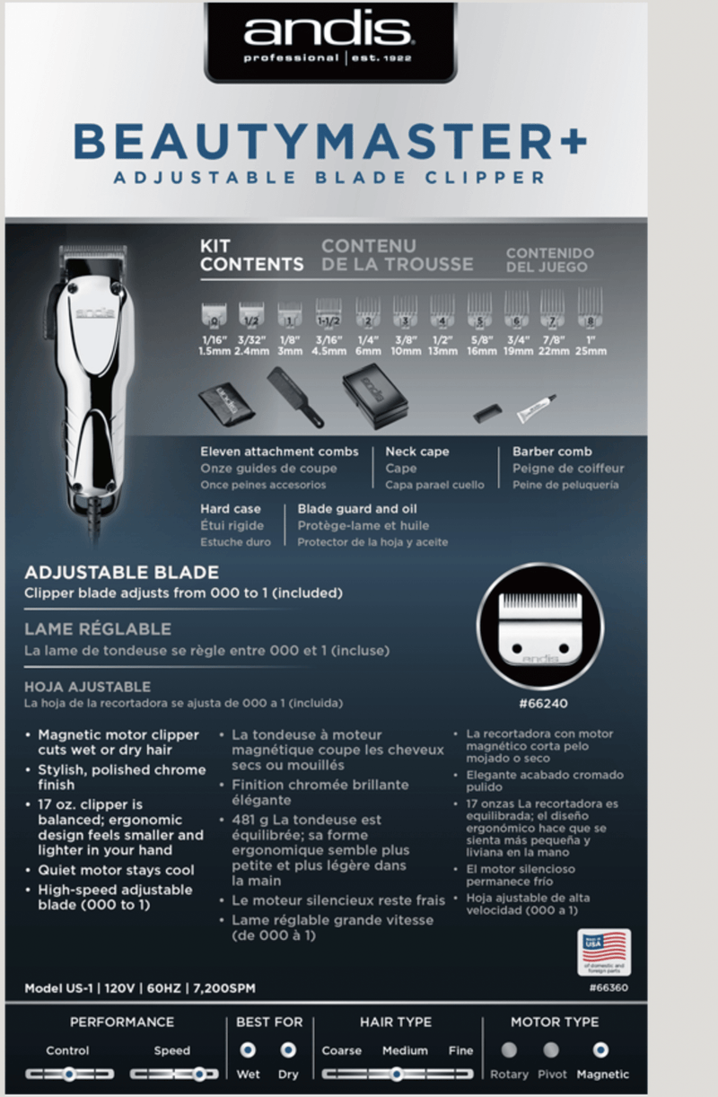 Andis Beauty Master+ Adjustable Blade Clipper