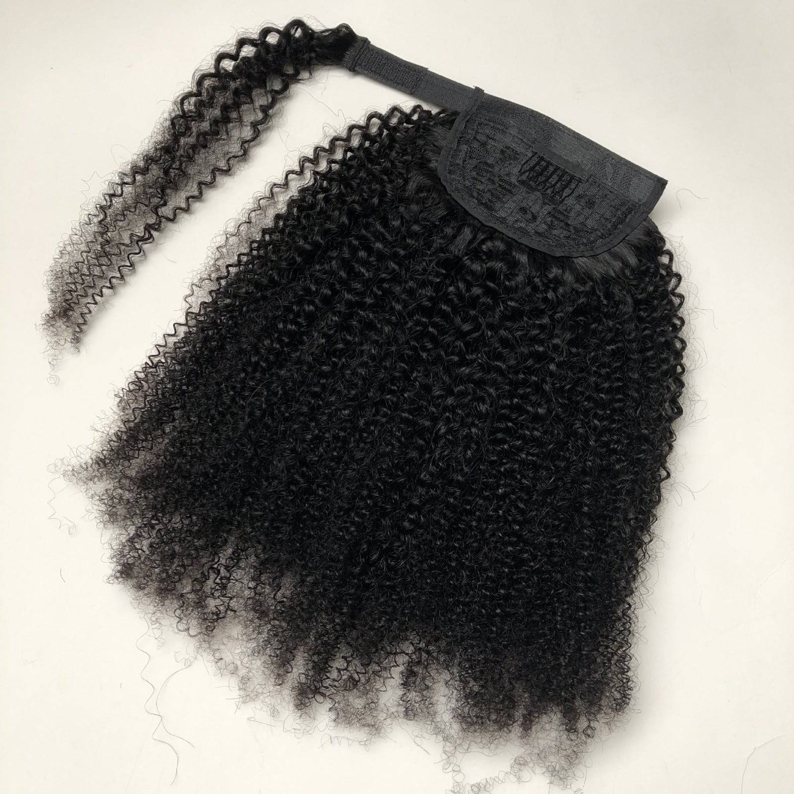 Virgin Hair Wrap Ponytail Hair (Kinky Curly, Kinky Straight, Straight)