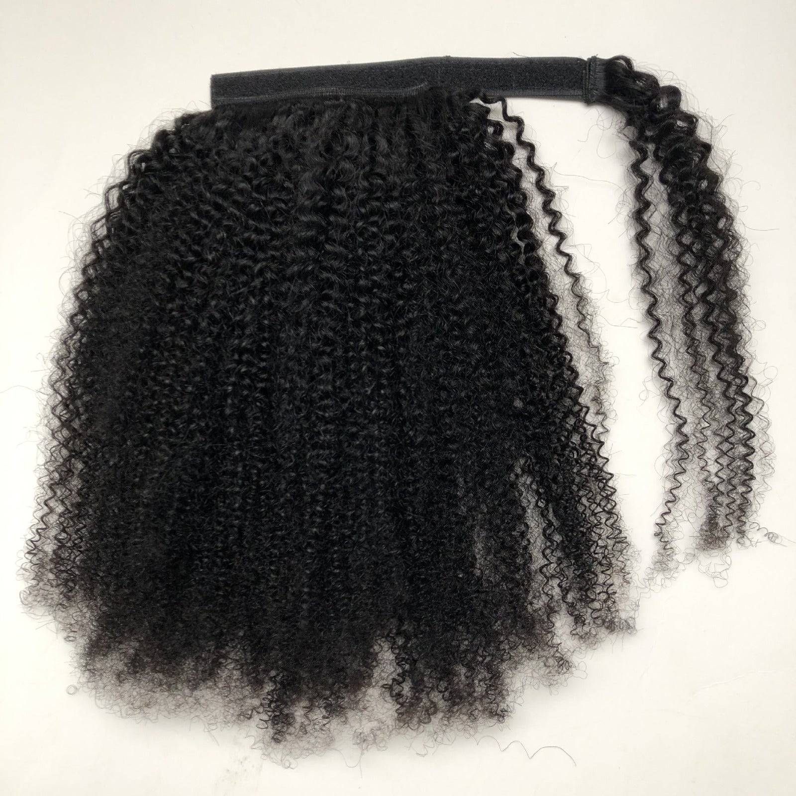 Virgin Hair Wrap Ponytail Hair (Kinky Curly, Kinky Straight, Straight)