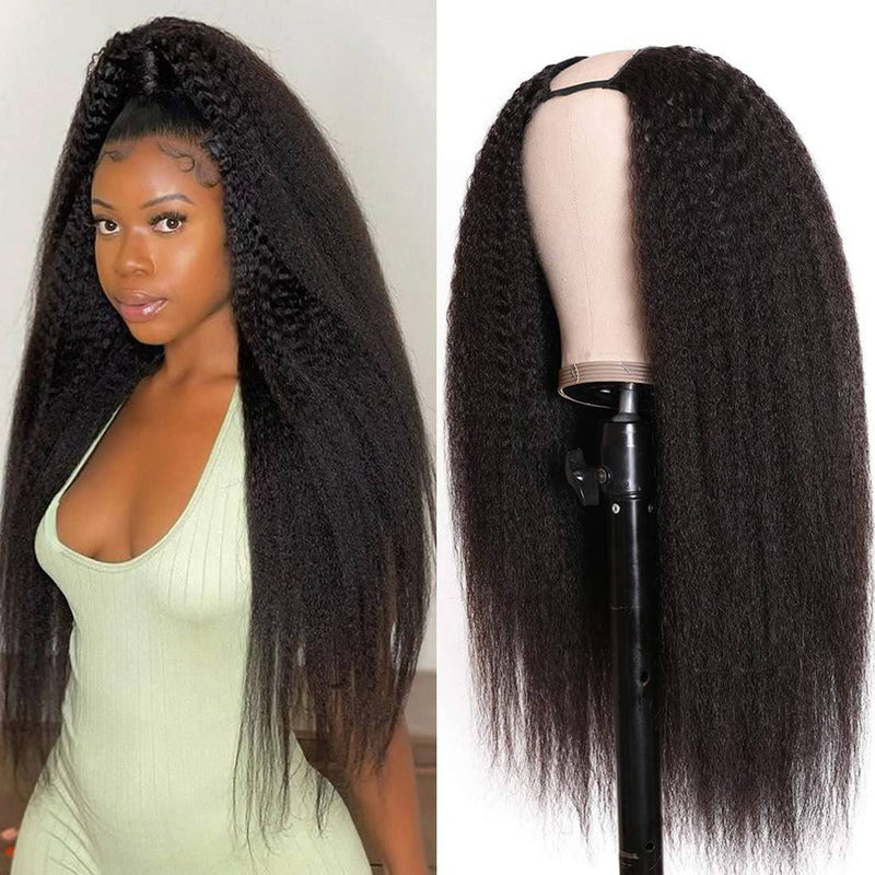 BPolished Human Hair Hair U Part Wig