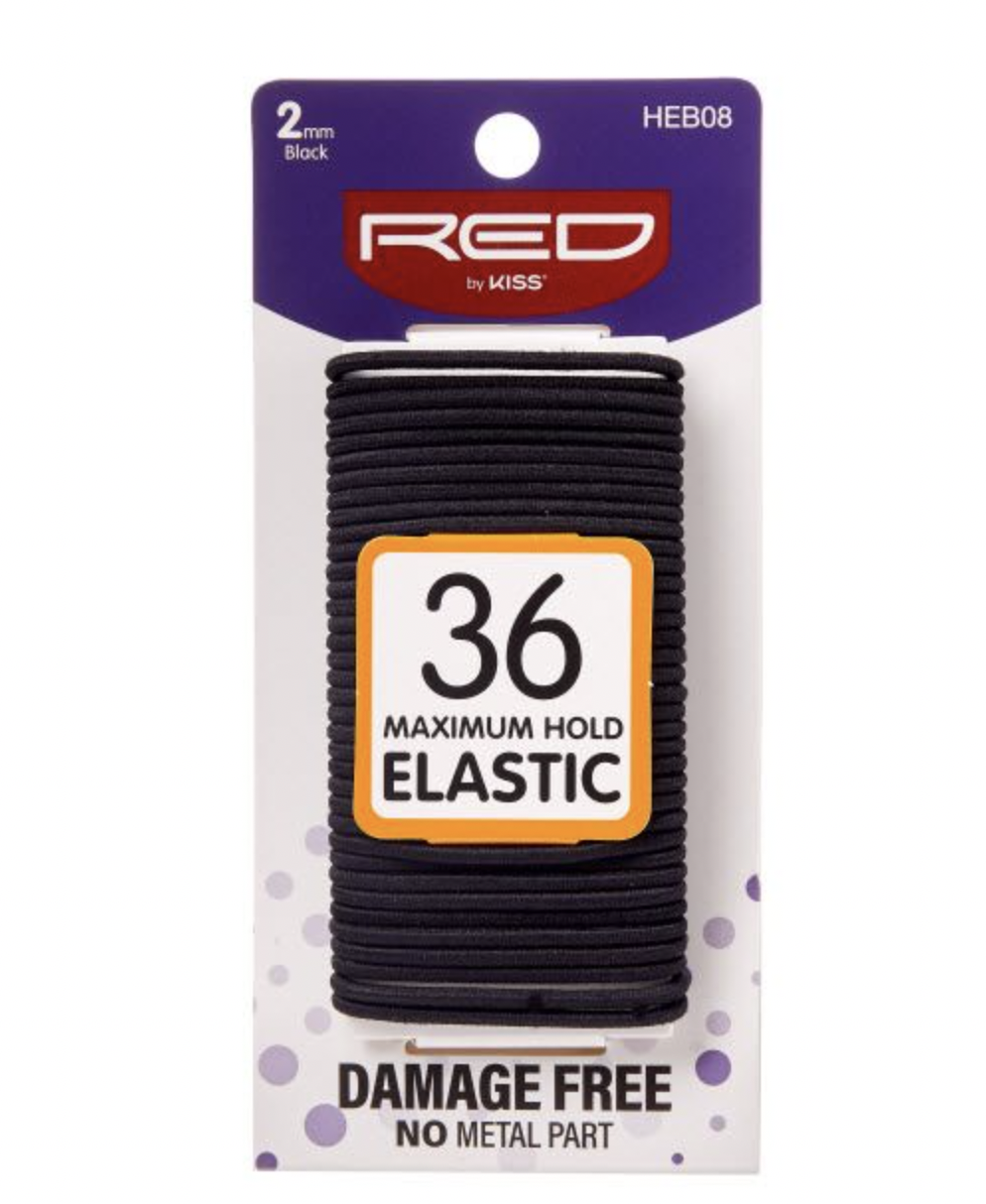 RED Elastic Band 36/ct, 2mm, 1 1/2"BK #HEB08 - BPolished Beauty Supply