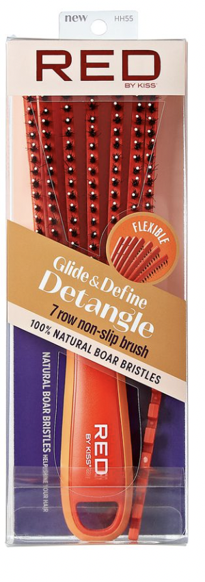 Red EZ Glide & Define Detangle 7 Row Non Slip Brush - BPolished Beauty Supply