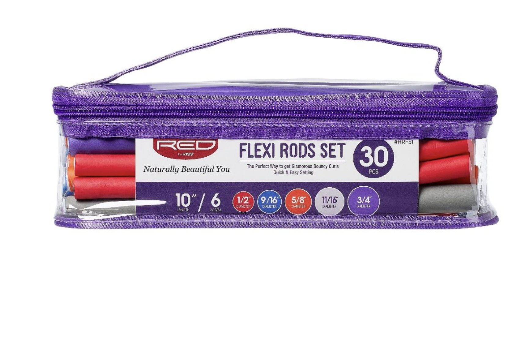 Red Flexi Rods 10" Set 30 pcs #HRF51 - BPolished Beauty Supply