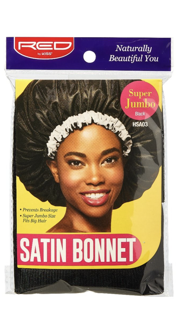 RED Satin Bonnet Black Super Jumbo #HSA03 - BPolished Beauty Supply