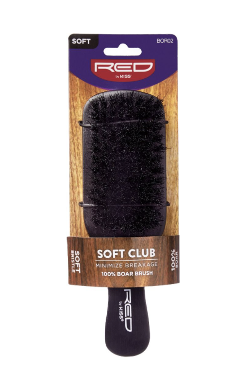Red Professional Soft Club Bristle Brush BOR02 - BPolished Beauty Supply