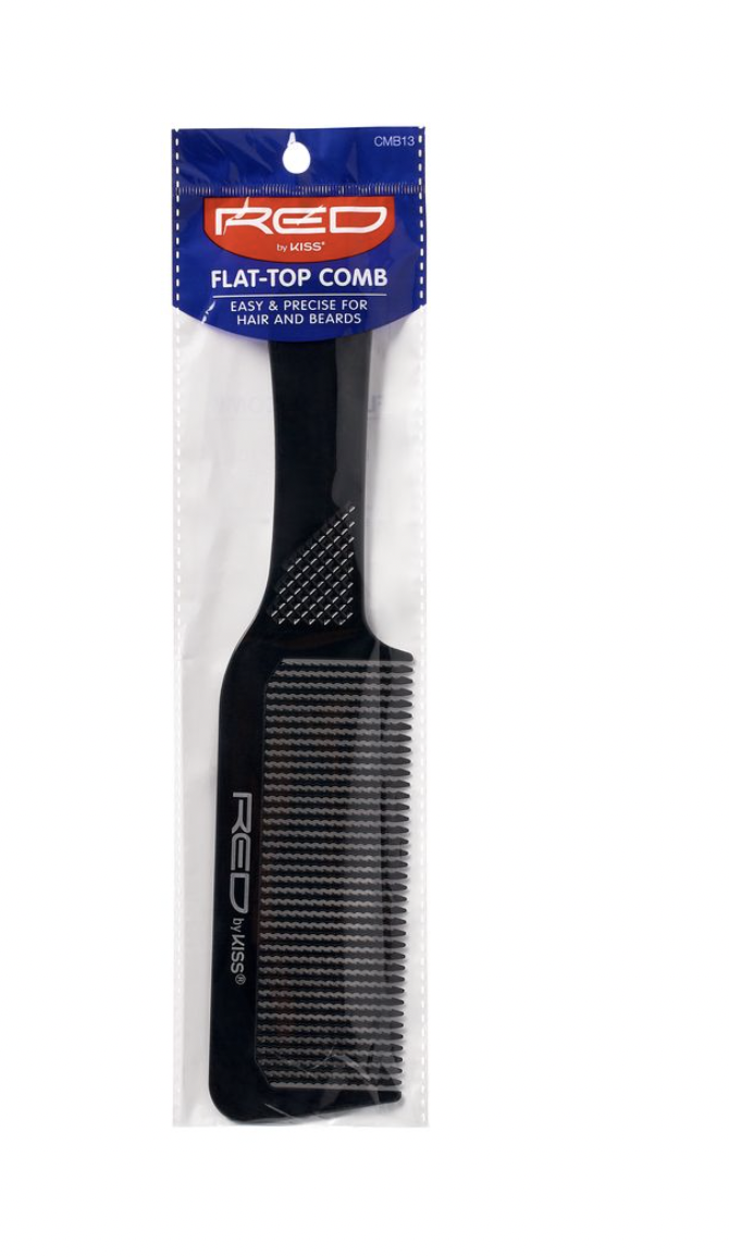 Kiss Red Flat Top Comb (Black) #CMB13 - BPolished Beauty Supply