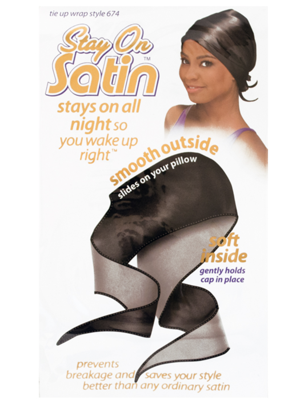 Stay On Satin Tie Up Wrap Black #674 - BPolished Beauty Supply