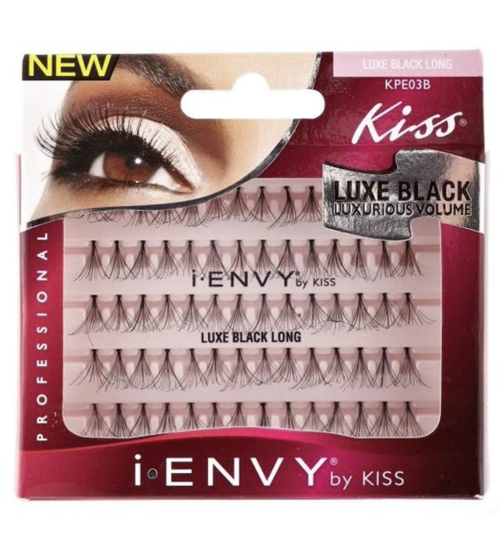 Kiss iEnvy Luxe Black Flare Long 70 pc KPE03B - BPolished Beauty Supply