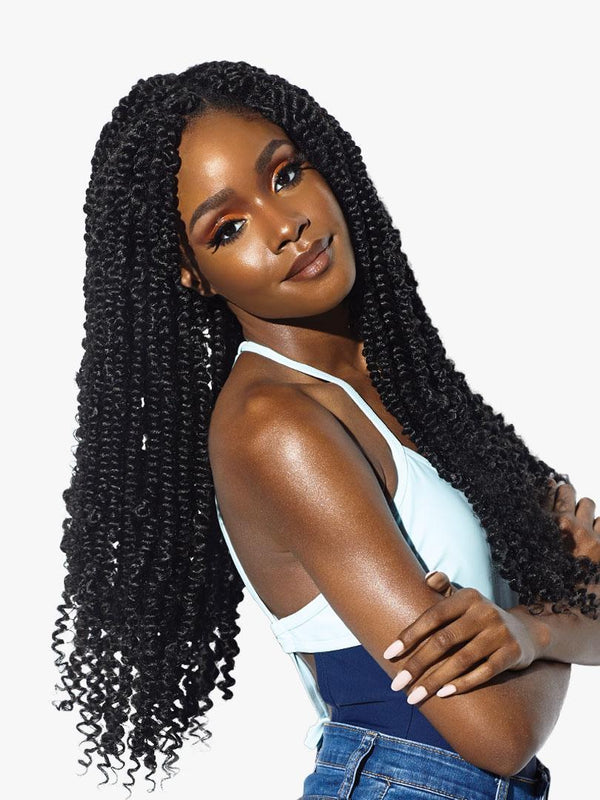 Sensationnel Synthetic Braid Pre-Stretched 3X Ruwa Water Wave (18" & 20") - BPolished Beauty Supply