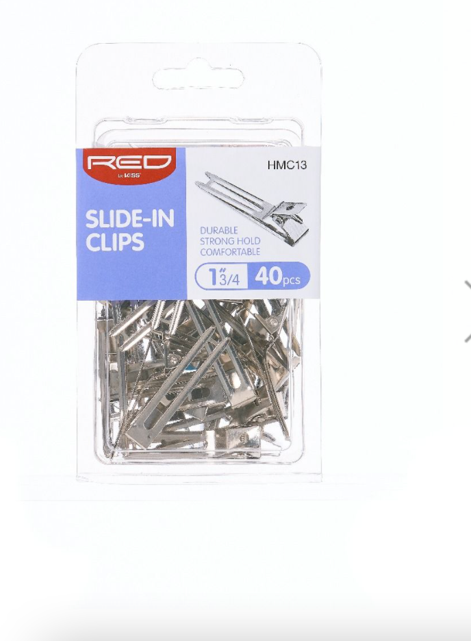 Red Kiss 1 3/4 Slide In Clips 40pcs #HMC13 - BPolished Beauty Supply