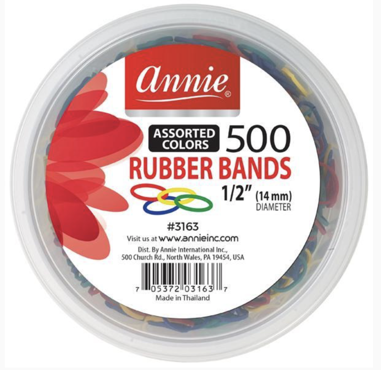 Annie 500 Rubberbands Assorted Colors #3163 - BPolished Beauty Supply