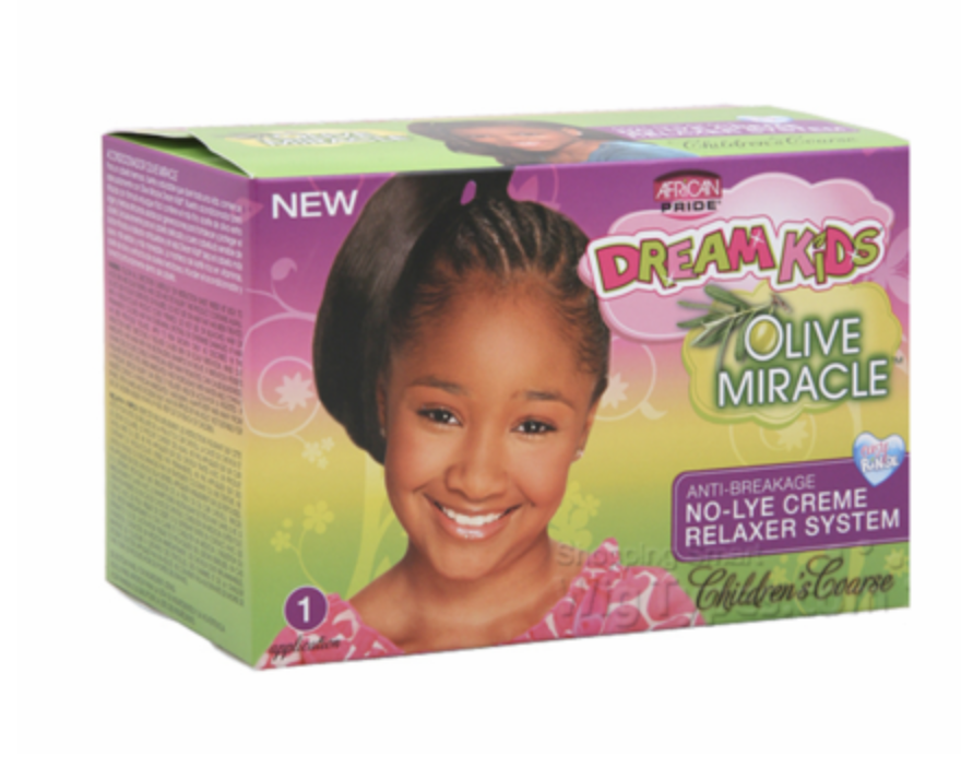 African Pride Dream Kids Olive Miracle Anti-Breakage No-Lye Cream Relaxer System  - Coarse - BPolished Beauty Supply