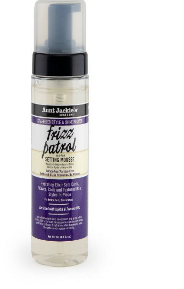 Aunt Jackie's Grapeseed Frizz Patrol Setting Mousse  6 oz - BPolished Beauty Supply