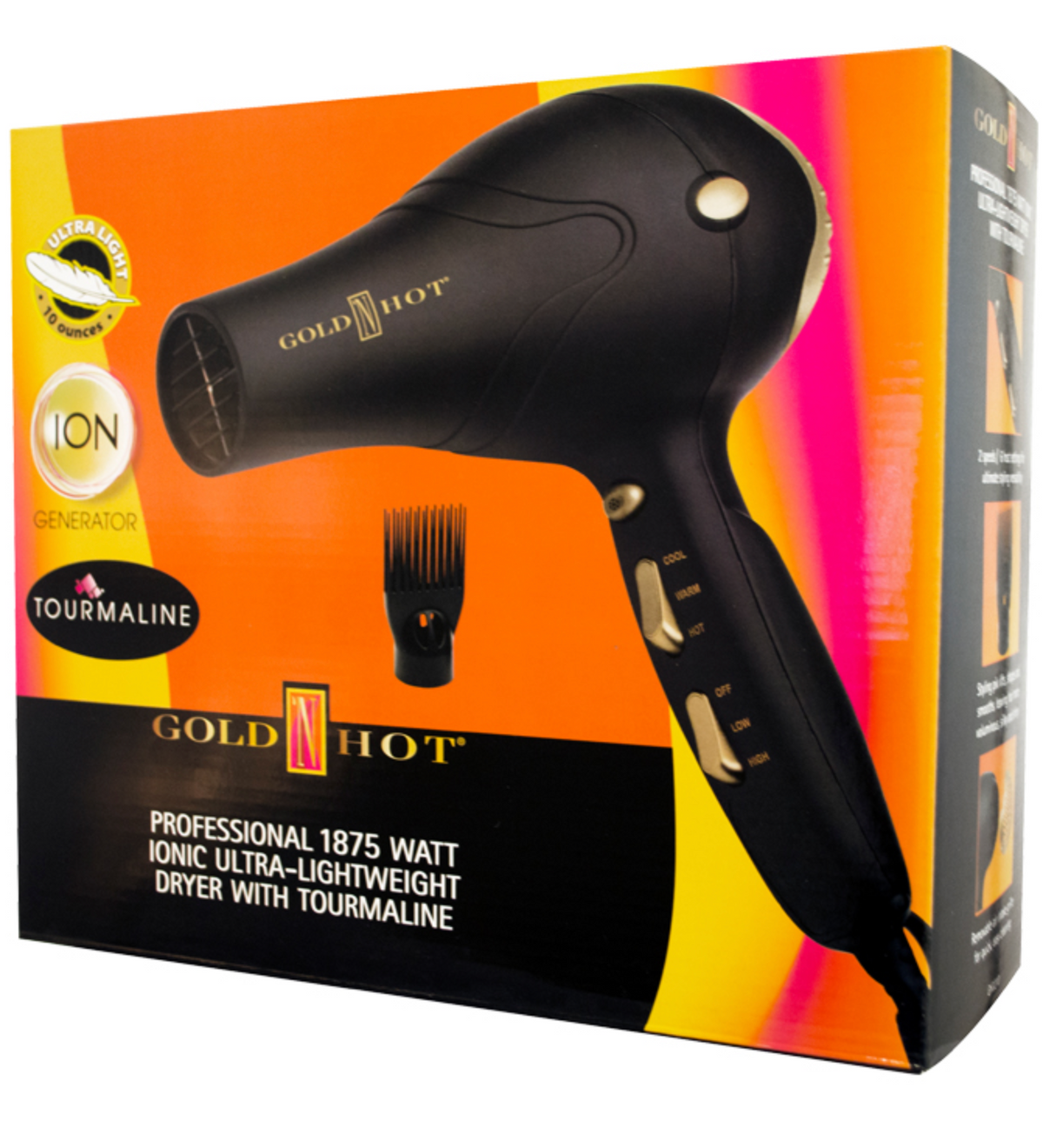 Gold N' Hot Iconic Ultra-Lightweight Dryer with Tourmaline 1875 Watt #3210 - BPolished Beauty Supply