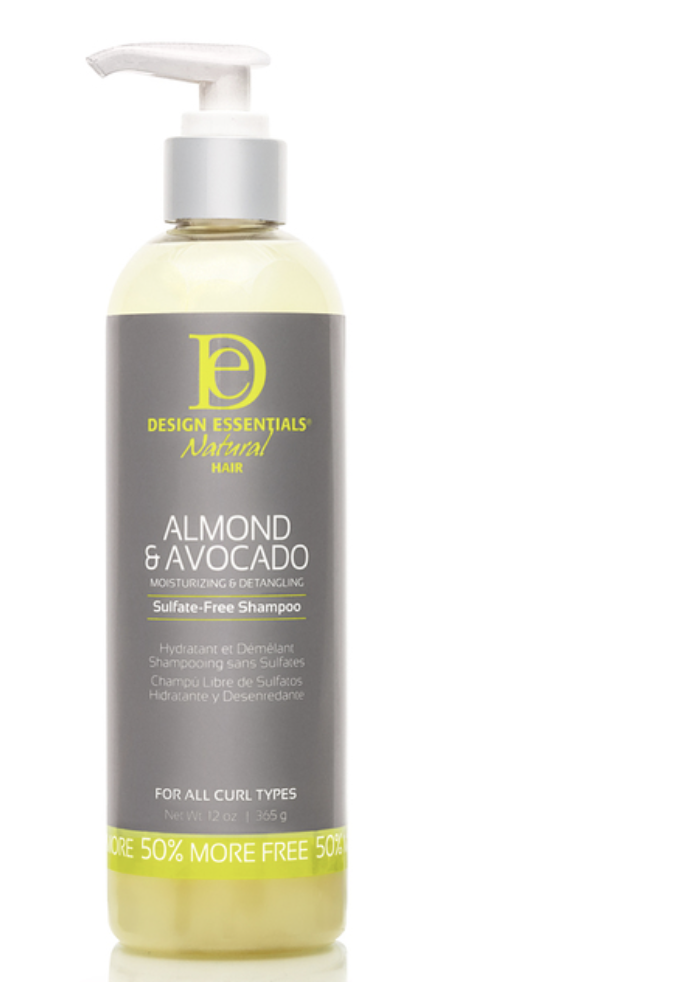 Design Essentials  Natural Almond & Avocado Moisturizing & Detangling Sulfate-Free Shampoo 12 oz - BPolished Beauty Supply