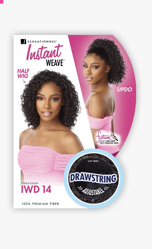 Sensationnel Synthetic Half Wig Instant Weave Drawstring Cap - IWD 14 (1B)