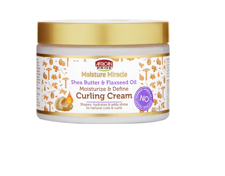 African Pride Moisture Miracle Shea Butter & Flaxseed Oil Curling Cream (12 oz) - BPolished Beauty Supply