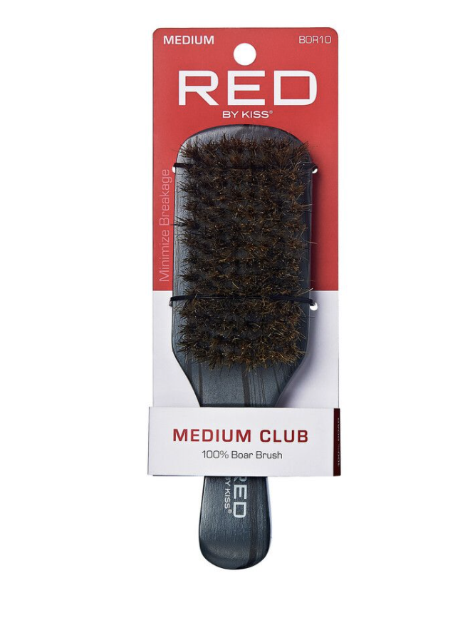 Red Professional 100% Boar Medium C Brush #BOR10 - BPolished Beauty Supply