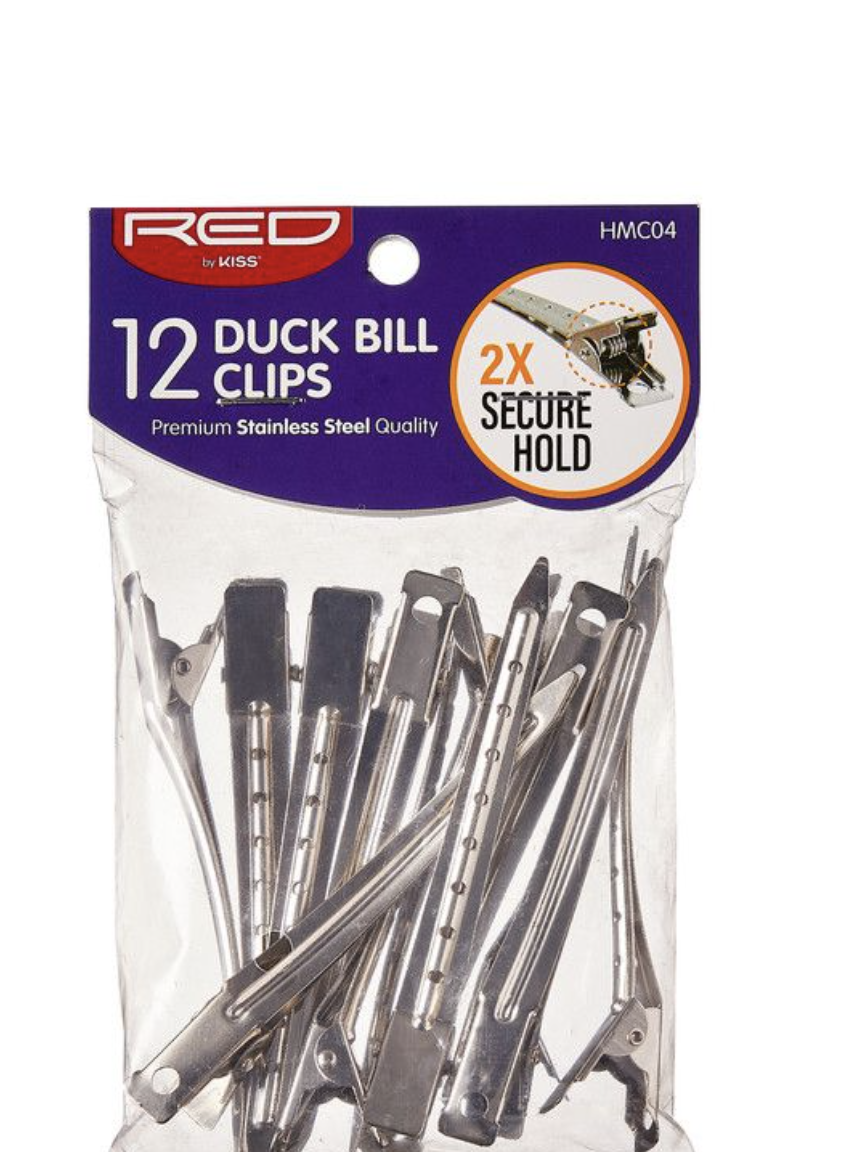 RED Kiss Duck Bill Clips 12 ct  HMC04 - BPolished Beauty Supply