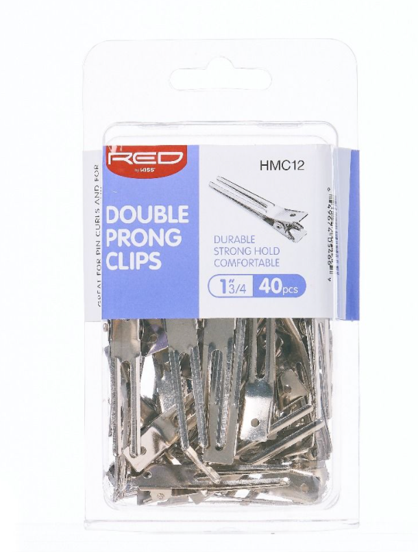 Red Kiss 1 3/4 Double Prong Clips 40pcs #HMC12 - BPolished Beauty Supply