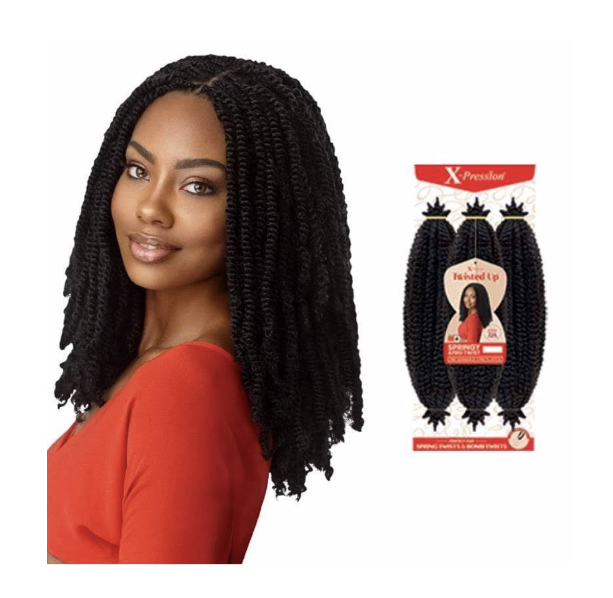 Outre X-Pression Twisted Up Crochet Braid - SPRINGY AFRO TWIST 16" 3X - BPolished Beauty Supply