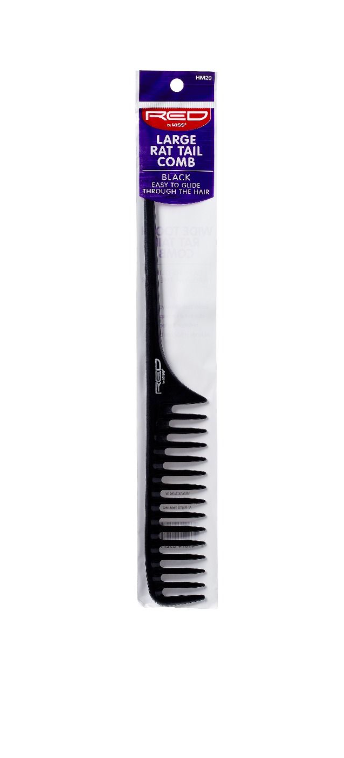 RED Large Rat Tail Comb