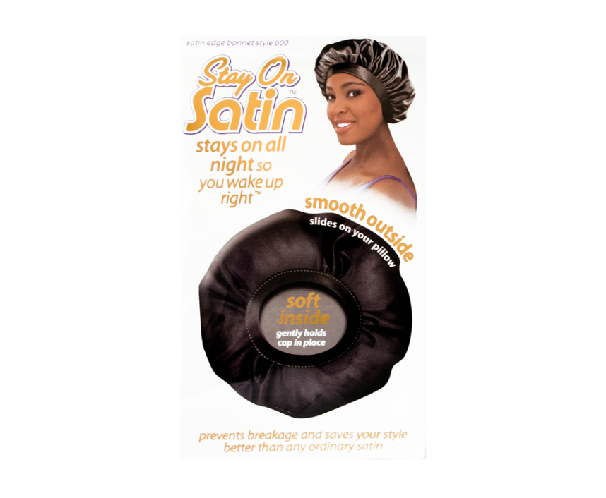 Stay on Satin Edge Bonnet  #600 Black - BPolished Beauty Supply